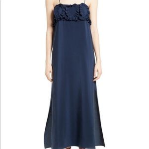 See By Chloé Crepe de Chine Navy Silk Maxi SZ 12